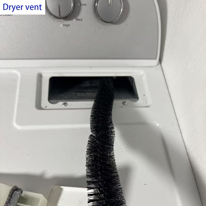 Full-Bristle Dryer Vent Cleaner Brush - 29.52 Inch Flexible Lint Brush for Dryer Vent, Refrigerator Coil Cleaning Brush, Long Handle Dust & Pet Hair Remover for Trap and Duct, Home Essential