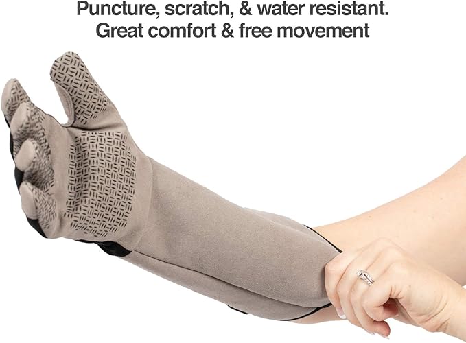 PetFusion Multipurpose Pet Grooming Gloves Great for Trips to Vet and Bathing, Puncture, Scratch & Water Resistant