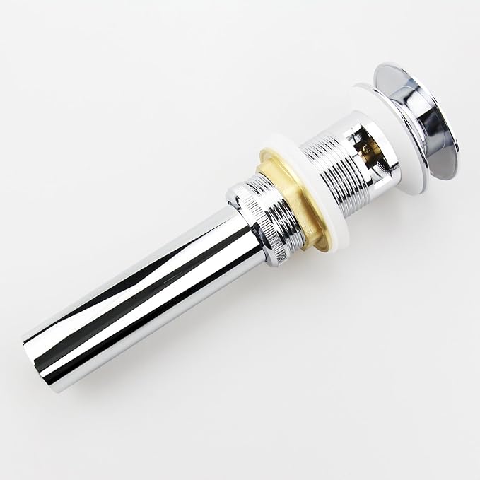 Pop Up Sink Drain with Overflow, Bathroom Faucet Vessel Vanity Sink Drain Stopper, Polished Chrome