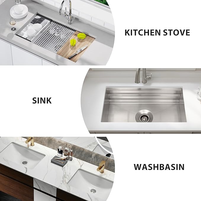 23Inch Sink Splash Guard – Extended Length & Tall Silicone Kitchen Sink Splash Guard with Overhang Drainage Design, High Splash Wall & Strong Suction Cups for Countertop (Grey, 23''x3.5'')