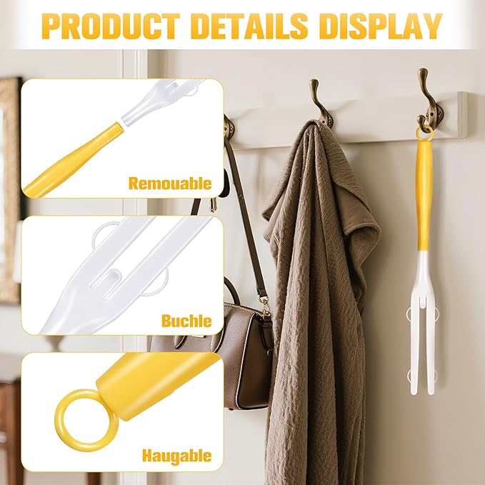 8PCS Replacement Dust Handles Stick Only Compatible with Swiffer Duster Handle Extendable Detachable Wand for Cleaning Car Blinds Furniture Electronics (8, Yellow & White)