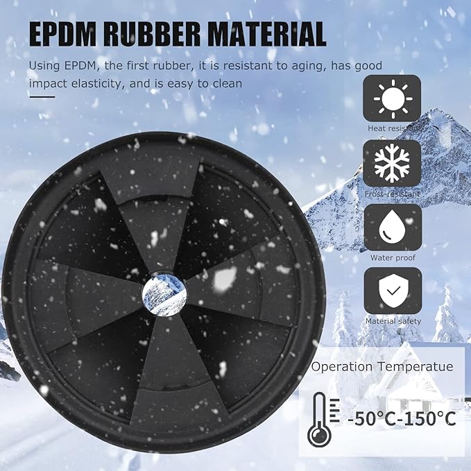 Garbage Disposal Splash Guards, 3 3/8" EPDM Rubber Drain Insert for InSinkErator Evolution Series 2024 Upgraded Rubber QCB-AM Sink Disposal Splash Guard（2-Pack）