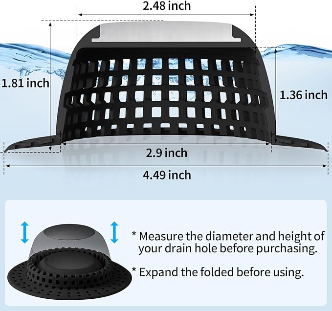 Aluvor Shower Drain Hair Catcher Bathtub Drain Cover Shower Protector for Pop-Up & Regular Drains