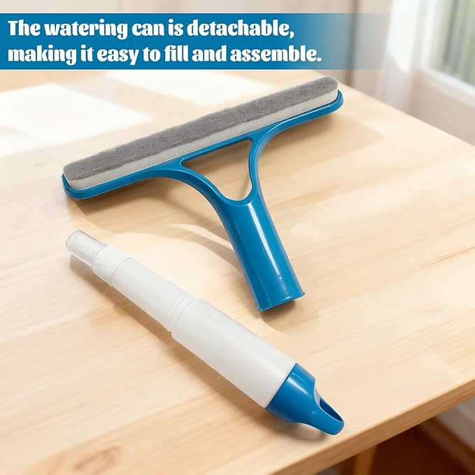 Shower Squeegee for Glass Doors,Household Window Mirror Squeegee for Bathroom Glass Tile Wall Car Spray Squeegee and Wipe Windows All-in-One(Blue)