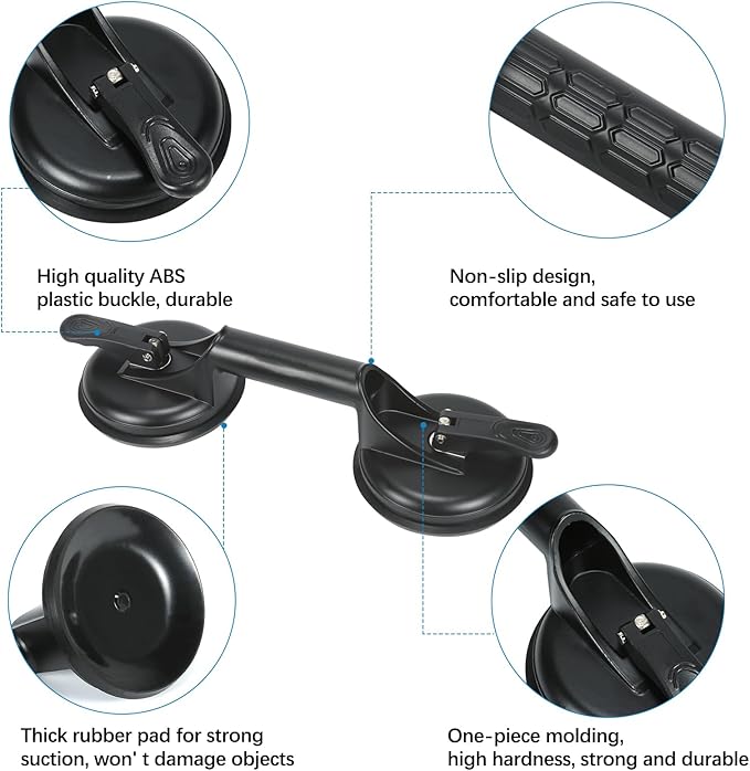Floor Gap Fixer Tool for Laminate Floor Gap Repair Plank Grabber Includes Heavy Duty Aluminum Suction Cup and Fiberglass Handle Rubber Mallet (Can't Use on Scraped Surface Floor)