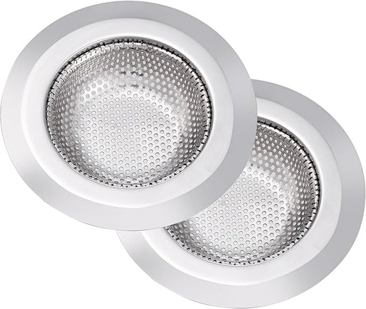 2Pcs Kitchen Sink Drain Strainer,Stainless Steel Kitchen Sink Strainer,Sink Food Catcher, 4.5" Diameter for Most of Kitchen Sinks,Anti-Clogging,Rust Resistant