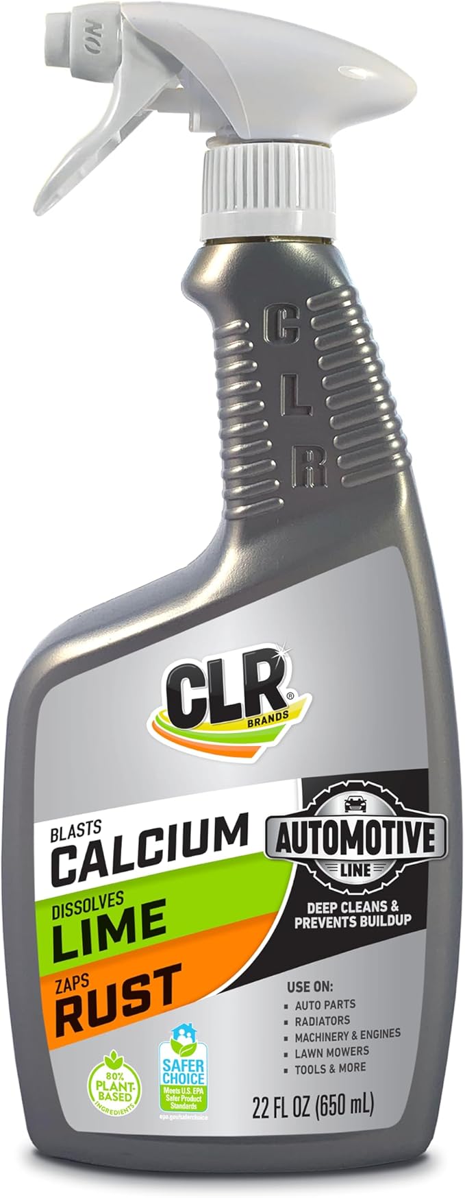 CLR Brands Automotive Calcium, Lime & Rust Remover Spray, 22 oz., Cleaning Spray for Multiple Surfaces, EPA Safer Choice Certified, Ammonia, Phosphate and Bleach Free Cleaner