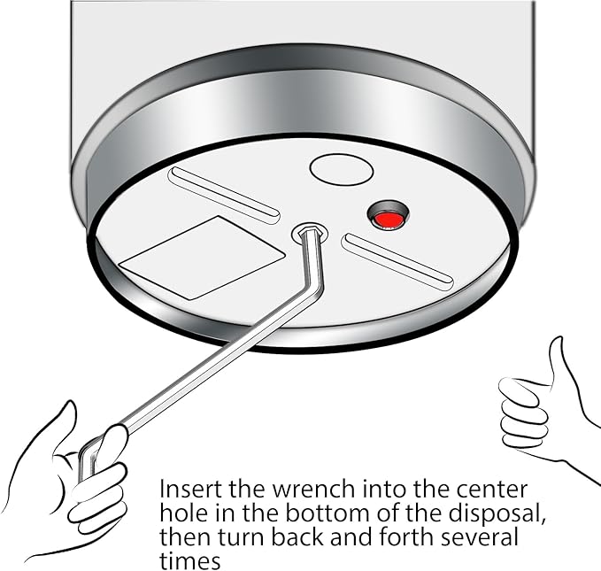 Garbage Disposal Wrench, Garbage Disposal Allen Wrench Tool Compatible with InSinkErator Garbage Disposal for Un-Jam/Food Garbage Disposal Fix Garbage Disposal Repair/Unclog Kitchen Sink, Silver