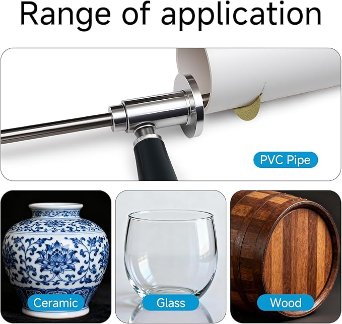 PVC Pipe Inside Cutter with Diamond Grit Wheel & 7-Inch Adjustable Depth for 1-1/2 to 8 Inches, 1/4in Hex Shank for Impact Drivers