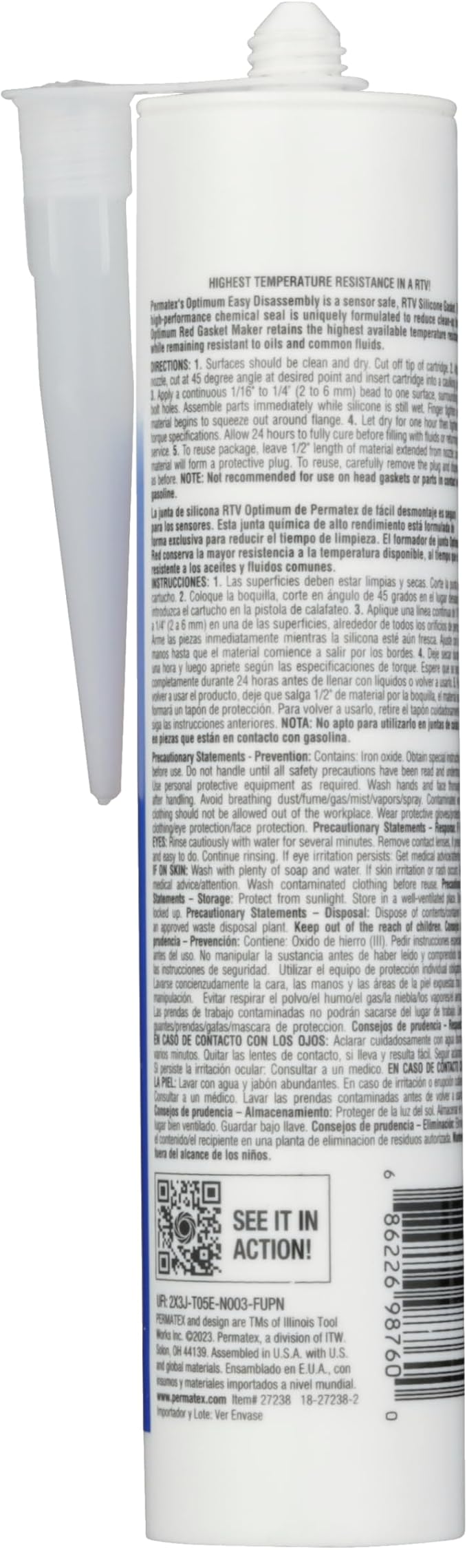 Permatex Optimum Red High Temperature Gasket Maker 13 oz
