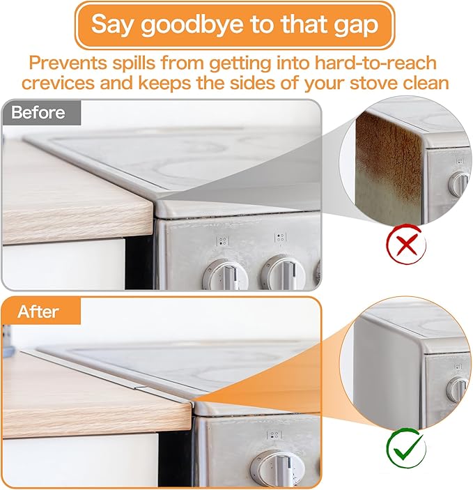 Stove Gap Covers Stainless Steel (2 Pack),Stove Gap Filler,Range Trim Kit,Oven Gap Filler,Heat Resistant and Easy Retractable Length 13.8" to 27.5",Width 0.79",Silver