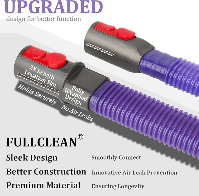 Fullclean Dryer Vent Lint Vacuum Atttachments for Dyson V15 V15s Gen5 V12 V11 V10 V9 V8 V7 Detect Absolute Cyclone Outsize Slim Vacuum Cleaner Crevice Flexible Dryer Lint Remove Tool Cleaner Kit