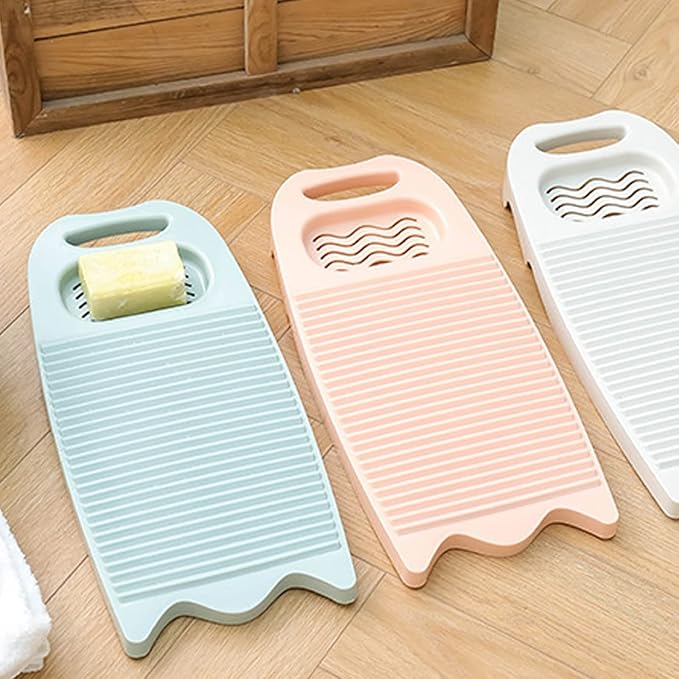 Non-Slip Laundry Washing Board, Household Washboard, Hand Wash Board, Manual Wash Clothes Laundry Pad Scrubbing Board for Household(15.7x8.07x1.06inches) (A-White)