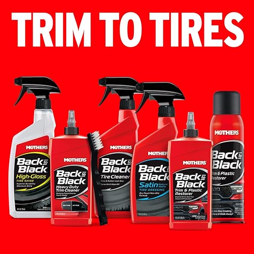 Mothers Back-to-Black Trim & Plastic Restorer, 12 oz. — Removes Oxidation, Dirt & Wax Residue – Restores Faded Trim & Provides Long-Lasting Protection (06112)