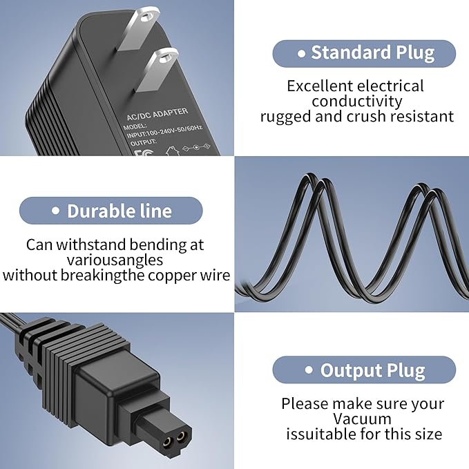 Charger for Shark V2945Z V2950 XA2950 Carpet Sweeper Power Cord Replacement P/N YLS0041-T110025 Vacuum AC/DC Adapter Supply