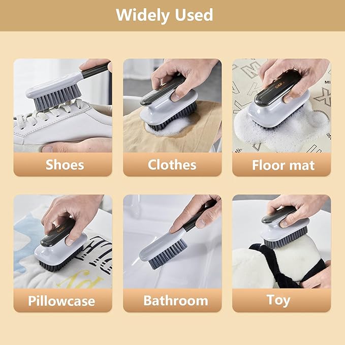 Laundry Stain Brush Household Scrub Brush Laundry Brush for Stain Removal, Soft Bristle Brush 2 Pack Stain Brush for Clothes Scrubbing Bathroom Cleaning Brush, Easy to Hold