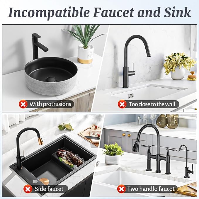 PoYang 17.7 inch Faucet Mat for Kitchen Sink Splash Guard, 7° Slope Silicone Sink Water Splash Guard for Kitchen Sink Area with Snap Button, Long Sink Protectors for kitchen Sink Sponge Holder, Grey
