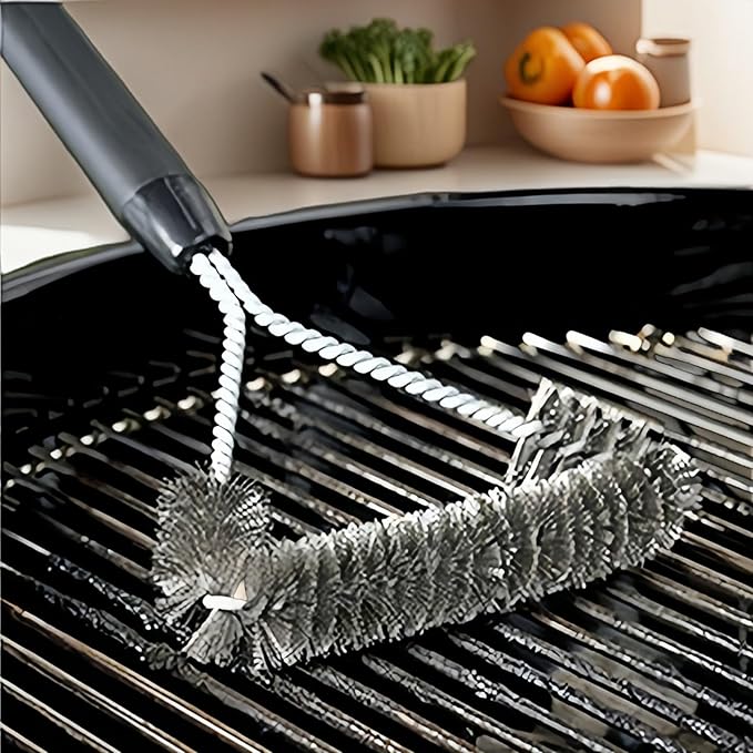 BBQ Bristles Grill Brush 12 Inch Heavy Duty Stainless Steel, Y Shape BBQ Brush with Long Handle & Extra Wide Head - Grill Cleaning Tool