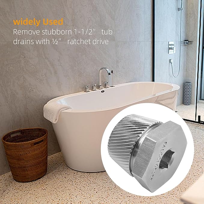 1.5'' Tub Drain Extractor, Remove the 1.5-inch Old, Broken, Stubborn, Rusted Drain Tub Bathtub Remover, Strong Grab Plumbing 1PACK（ 05255 1.5" ）