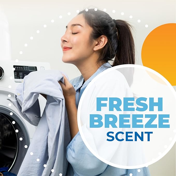 ARM & HAMMER Power Sheets Laundry Detergent, Fresh Breeze Scent, No Mess, Lightweight and Travel-Friendly, 35 Count, Up to 70 Small Loads (Pack of 6)