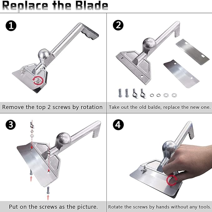 Grill Scrapers Blade Replacement Heavy Duty Rust Grill Blades Outdoor BBQ Tools & Accessories Blades (6 Pack)