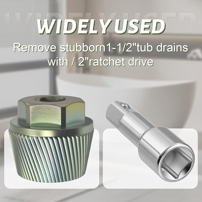 1.5'' Tub Drain Extractor Remove the 1.5-inch Old Broken, Stubborn Rusted Drain Tub Bathtub Remover Strong Grab Plumbing