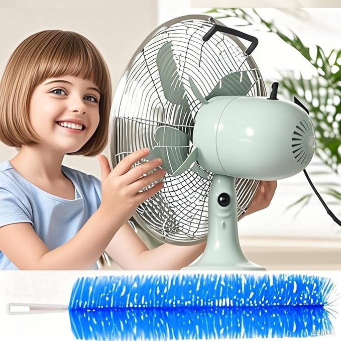 2 Pcs Zylphion Fan Cleaning Brush, Bendable Fan Cleaner Flexible Small Space Crevice Cleaning Tool Duster for Box Fan, Floor Fan, Stand Up Fan, Air Vent, Heater Vent, Car Interior