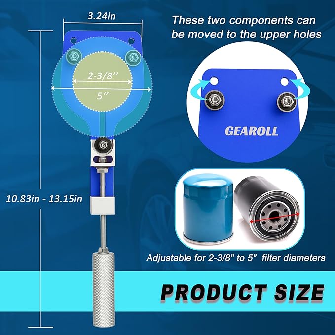 77750 Oil Filter Cutter Tool with Vise Jaw Plate, Oil Filter Cutter Cutting Tool for Filter Cutting Range 2-3/8" to 5" (Blue)