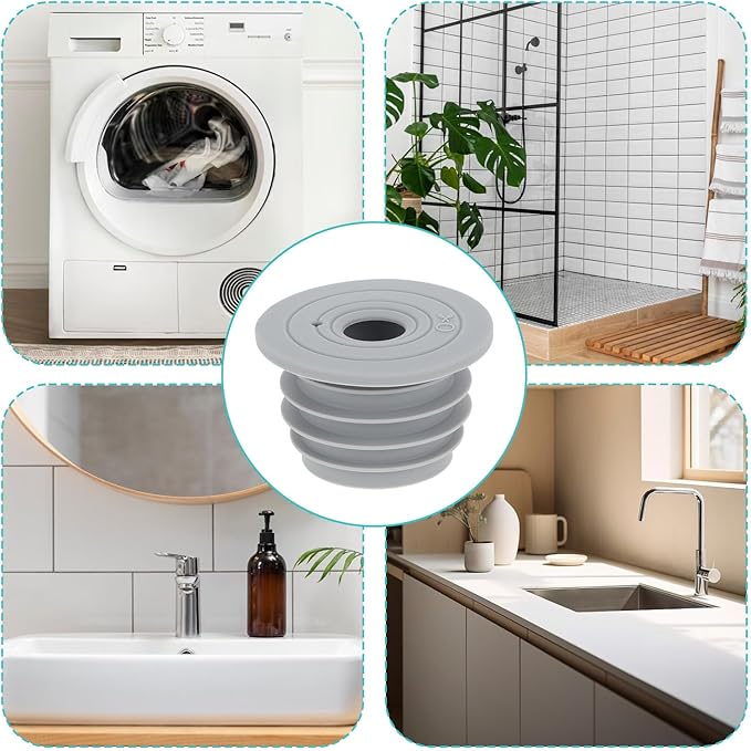 2 Pcs Drain Pipe Silicone Seal Plug Drain Sewer Deodorant Cover Washing Machine Drain Pipe Seal Plug Floor Drain Anti-Odor Silicone Plug for Kitchen Bath Washing Machine Drain