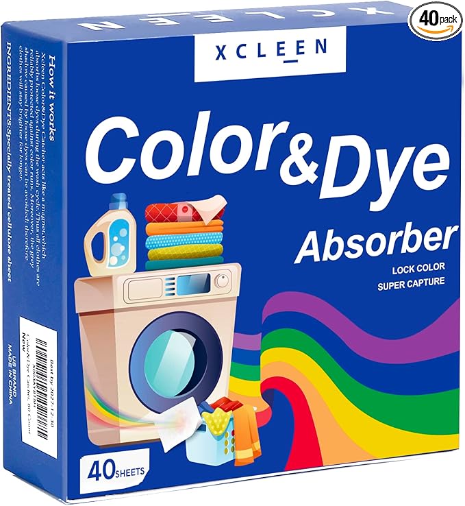 Xcleen Color Absorber for Laundry-Protect Your Clothes from Color Bleed and Stains-40 Count