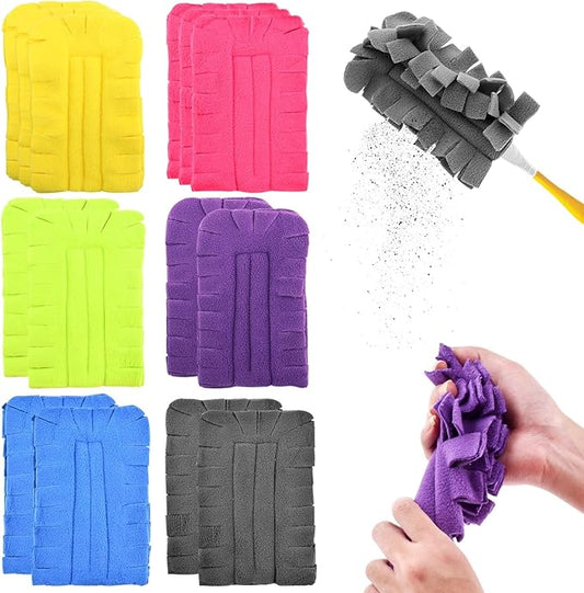 14 Pcs Duster Refill Fleece Refills for Swiffer, Dry/Wet Dual Use Clean Heads Reusable Fleece Duster Pads Refills for Ceiling Fan, Hardwoods Window Kitchen Floor