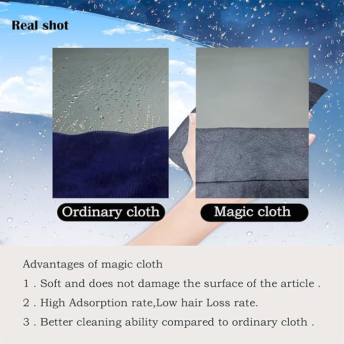 5pcs 9×7 Inches Real Magic Cloth Thickened Magic Cleaning Cloth Microfiber Magic Cleaning Cloth for Mirror, Glass, Window and Cars