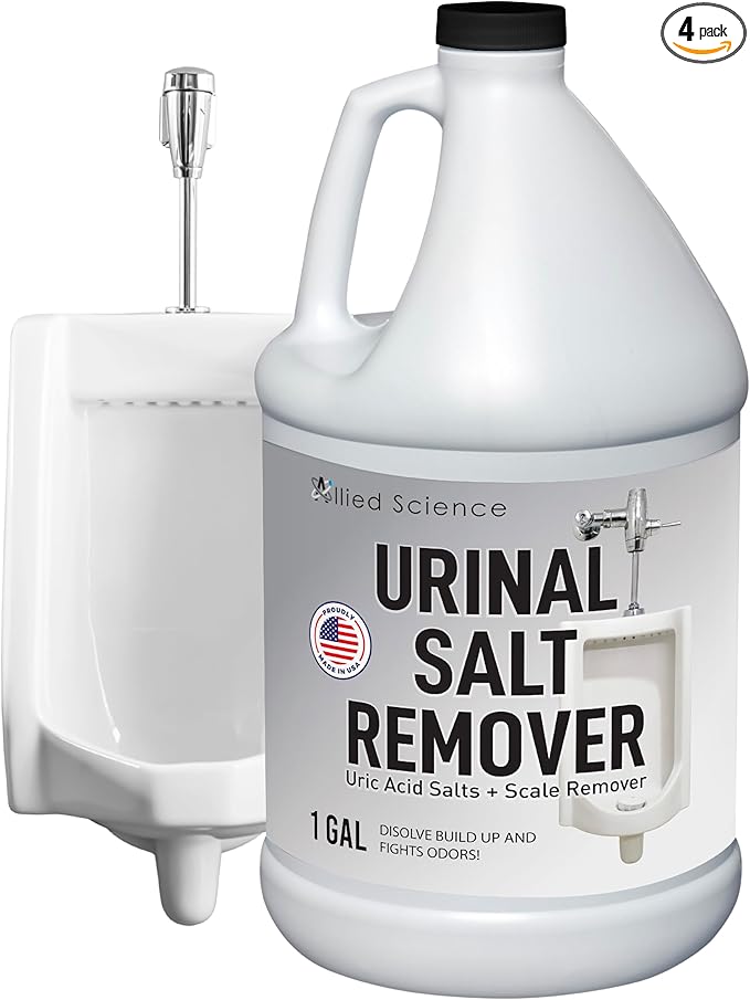 Allied Science Urinal Salt Remover - Uric Acid Salts Scale Remover Unclogs Urinals and Removes Uric Acid Odors - 4 Gallons