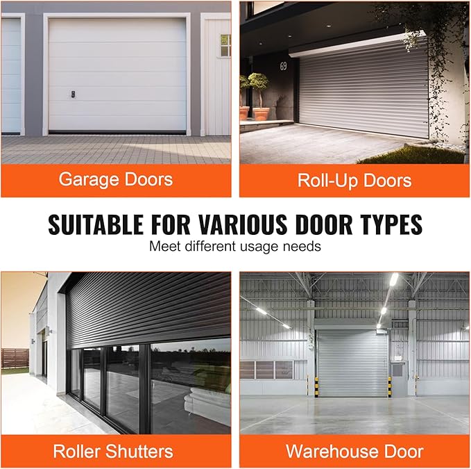 VEVOR Garage Door Seals Bottom Rubber, U Shape +O Ring Combination Garage Door Weather Stripping with Pre-drilled Aluminum Track Retainer Kit, 5/16 inch T-Ends and 3 3/4 inch Width (16 Ft, Black)