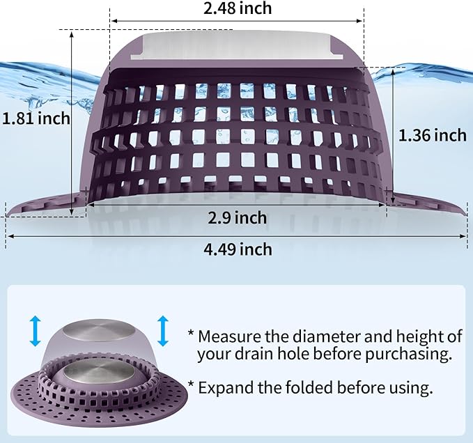 Aluvor Shower Drain Hair Catcher Bathtub Drain Cover Shower Protector for Pop-Up & Regular Drains
