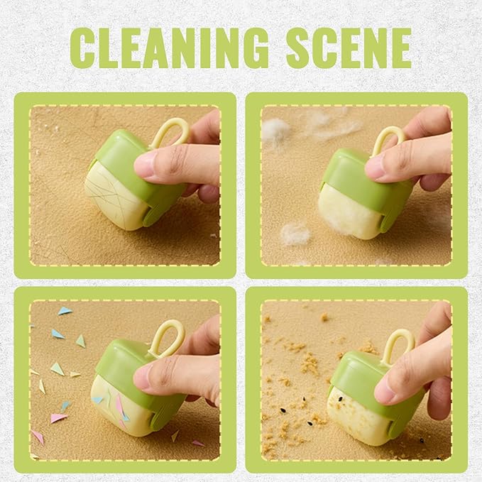 2Pcs Mini Lint Remover Roller, Washable Lint Gel Roller, Reusable Pet Hair Remover for Clothing, Pet, Hair, Dust, Lint (Green+Beige)