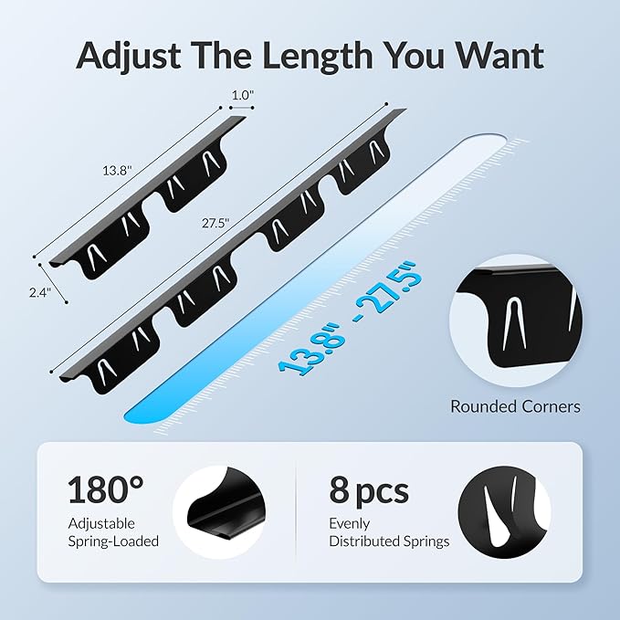Stainless Steel Stove Gap Covers 13.8~27.5 Inch Retractable, Range Trim Kit Between Stove Top and Counter Heat Resistant & Easy to Clean Oven Gap Filler by BOGDA Black (2 Packs)