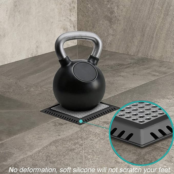 Shower Drain Hair Catcher/Drain Strainer/Shower Drain Cover for Bathroom Floor Drain, Stainless Steel and Silicone (Patented Product)