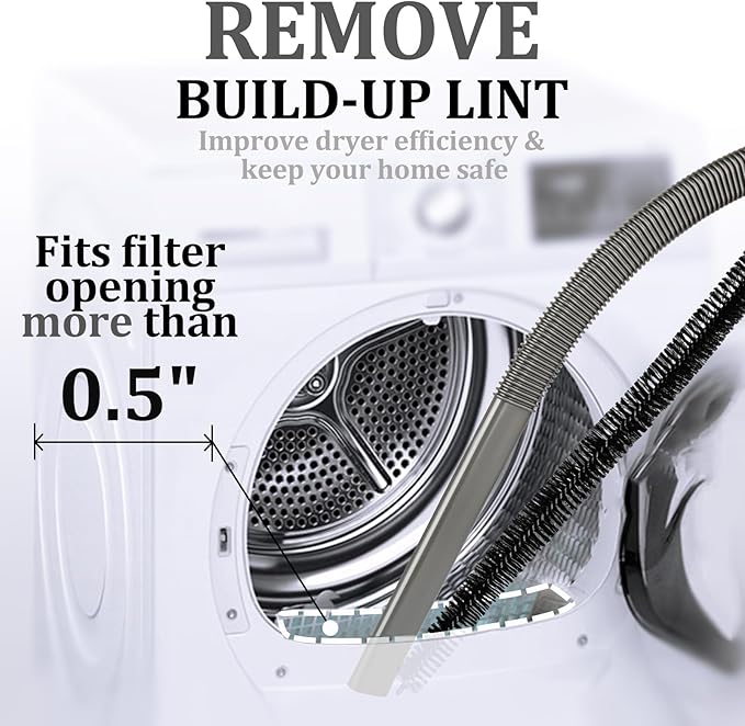 Fullclean Dryer Vent Cleaner Kit for Dyson Gen5 V15 V15s V12 V11 V10 V9 V8 V7 Lint Vacuum Atttachments Detect Absolute Cyclone Outsize Slim Vacuum Cleaner Crevice Flexible Dryer Lint Remove Tool