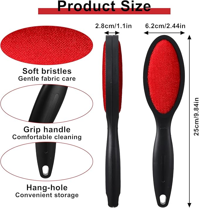 2 Pcs Lint Brushes for Clothes, Dual Sided Lint Brush, Reusable Lints Remover Tool, Dryer Lints Brush for Pet Hair Sheet Carpet Furniture Fabric