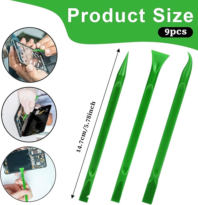 9 PCS Plastic Paint Scraper Tool, Scratch Free Car Crevice Cleaning Tool Sticker Remover Tools Multi-Use Thumb Scrappers for Tight Spaces & Crevices, Kitchen Removing Food, Stickers, Paint, Grease