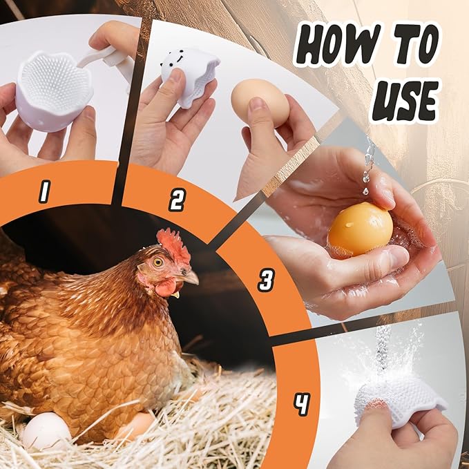 2Pcs Silicone Egg Brush Cleaner, Egg Washer for Fresh Eggs, Egg Washing Scrubber Cleaning Tool
