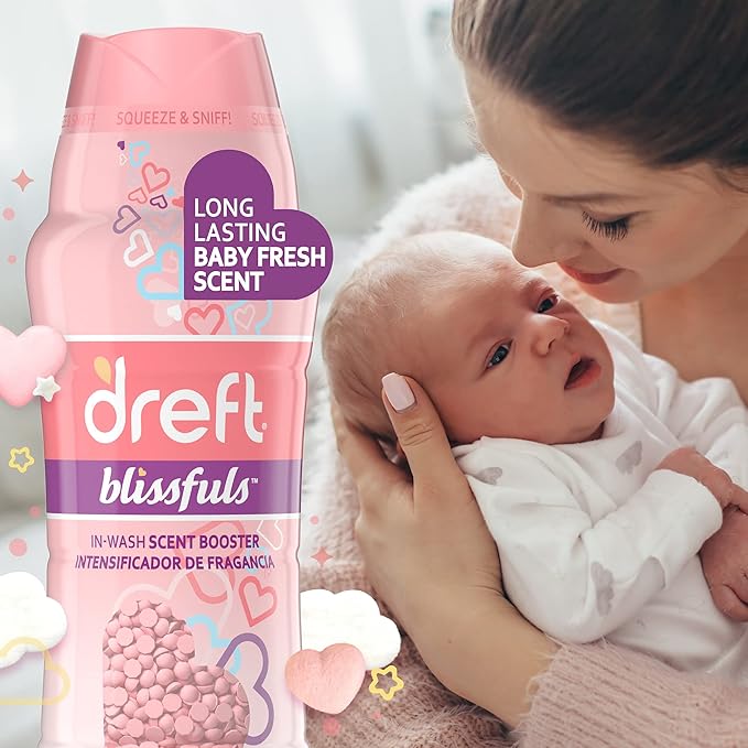 Dreft Blissfuls In-Wash Laundry Scent Booster Beads, Baby Fresh Scent, 9.1 oz