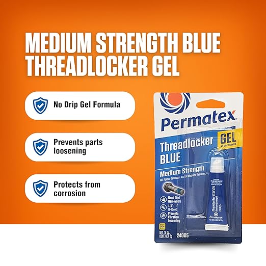 Permatex 24005 Medium Strength Threadlocker Blue Gel, 5 g