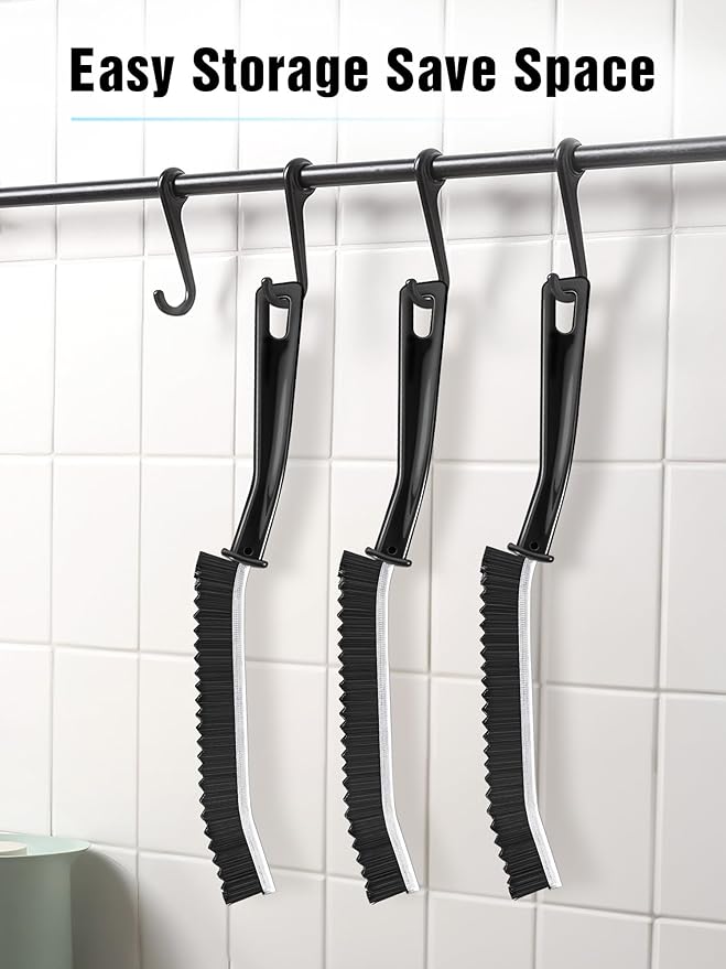 3 Pack Hard Bristle Crevice Cleaning Brush - Multifunctional Gap Small Cleaning Brush for Bathroom, Kitchen, Living Room, Grout, Window, Vehicle, Faucets, Toilet