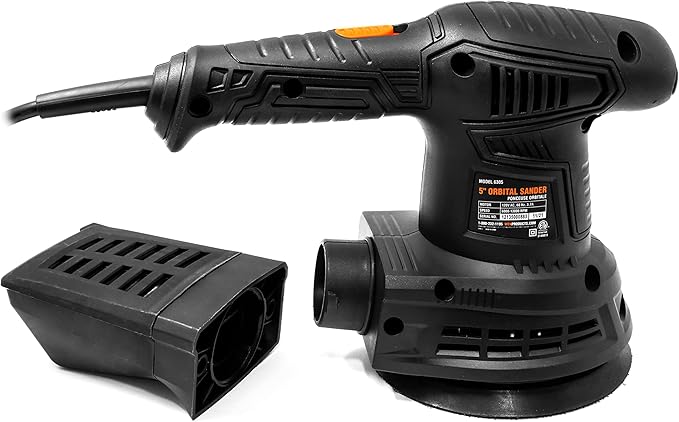 WEN 6305 3.7-Amp 5-Inch Variable Speed Random Orbit Rotary Sander, Black