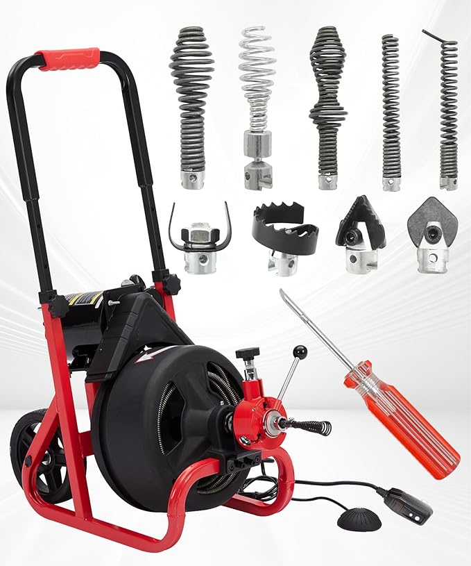 10-Piece Drain Snake Drill Attachment Cutter and Auger Set Fits For RIDGID K-400 C8 5/8" Drain Snake Cable 62270