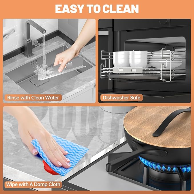 Stove Gap Covers 316 Stainless Steel,Stove Gap Filler,Heat-Resistant Oven Side Gap Filler,Between Stove and Counter Slide In Range Trim Kit for Kitchen,4 Pack (11.6” Silver)