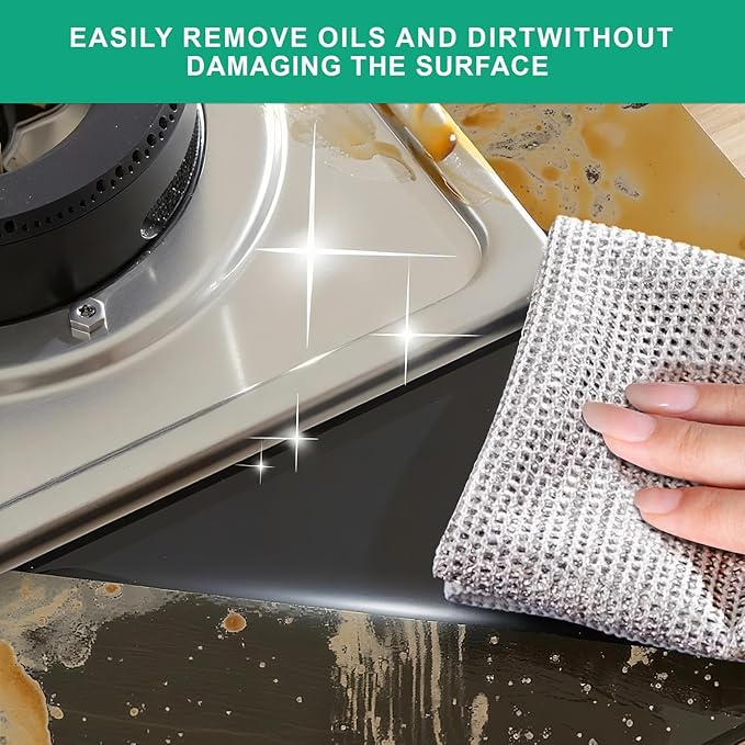 24 Pcs Reusable Dish Cloths, Multipurpose Non-Scratch Cleaning Cloths for Kitchen, Dishes, Sinks, and Stove Tops, Durable and Eco-Friendly