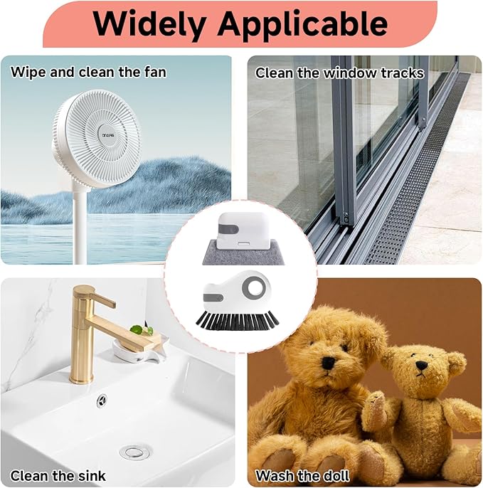 2 Pcs 2 in 1 Window Track Cleaner, Groove Cleaner Brush, Effective Window Sill Cleaner Tool Perfect for Sliding Door Tracks and Glass Door Grooves for Home Bathroom Kitchen Use (5 PCS)